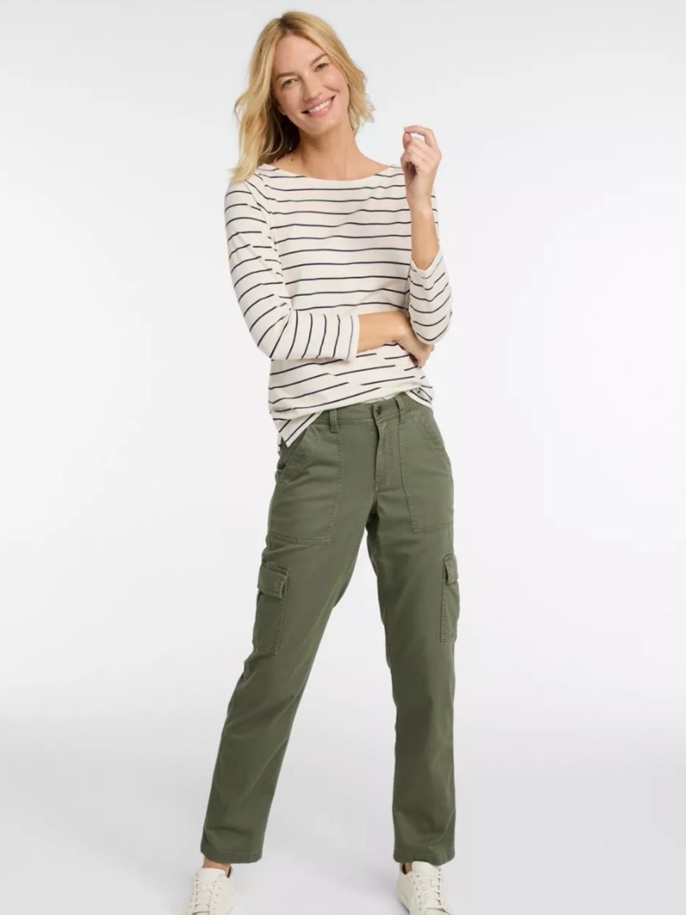 Chico's Olive Green Straight Leg Utility Jeans